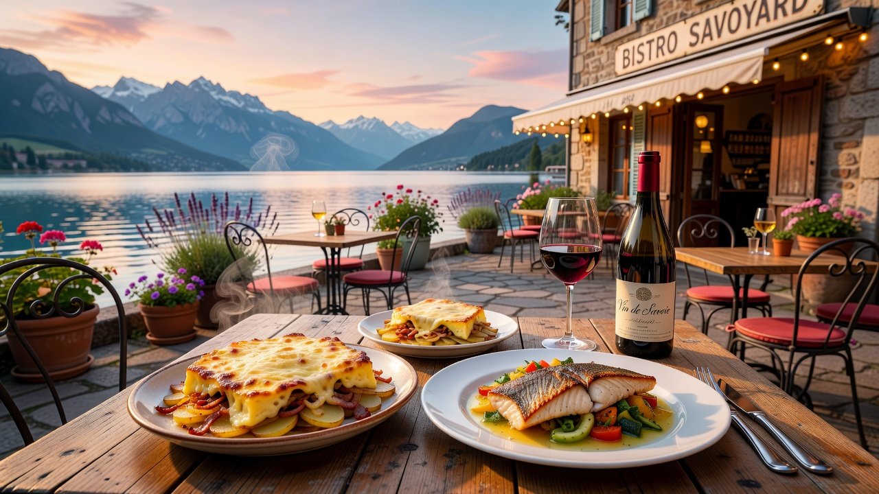 French bistro terrace with local reblochon specialties