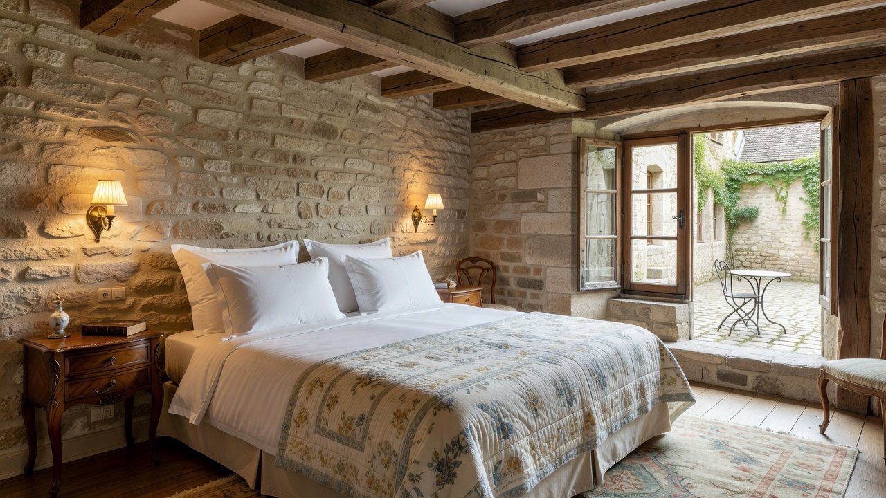 Stay: historic stone boutique hotel room