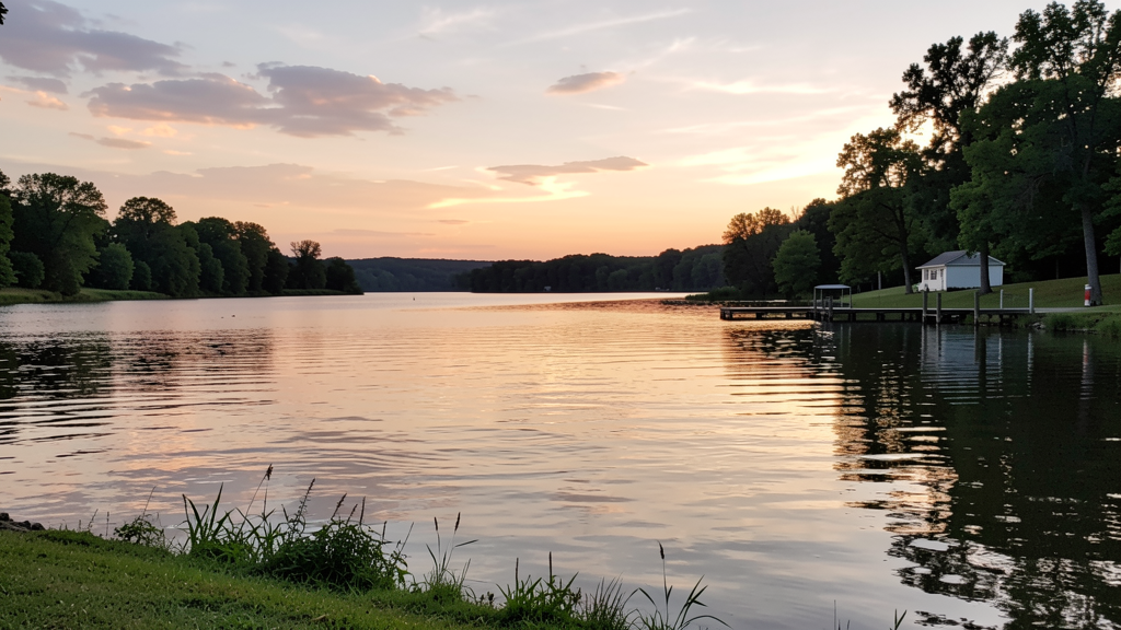 Waterfront near Noblesville at sunset