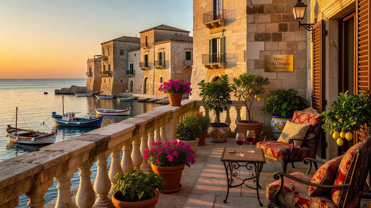 Boutique hotel balcony sea view stay