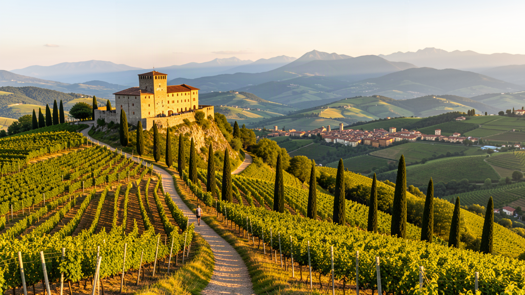 Hero: The Rocca climb on Monte Ricco in Asolo