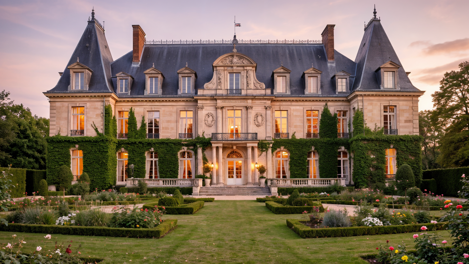 Château de la Motte Fénelon hotel facade and gardens in Cambrai
