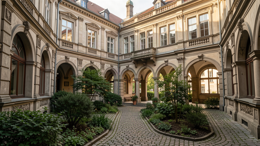 Gründerzeit courtyard façades on the Kaßberg in Chemnitz