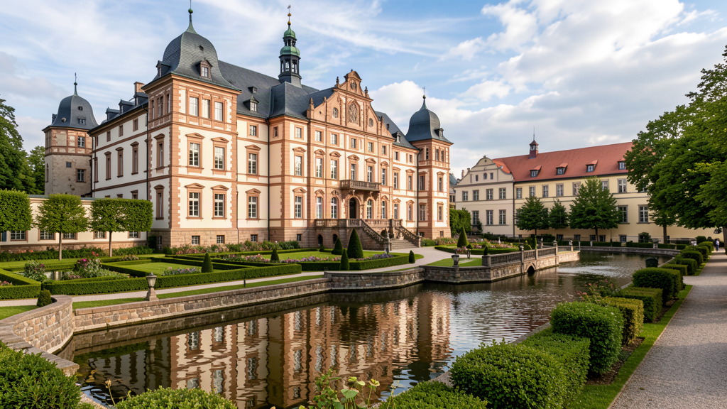 Wasserschloss Klaffenbach moated castle stay south of Chemnitz