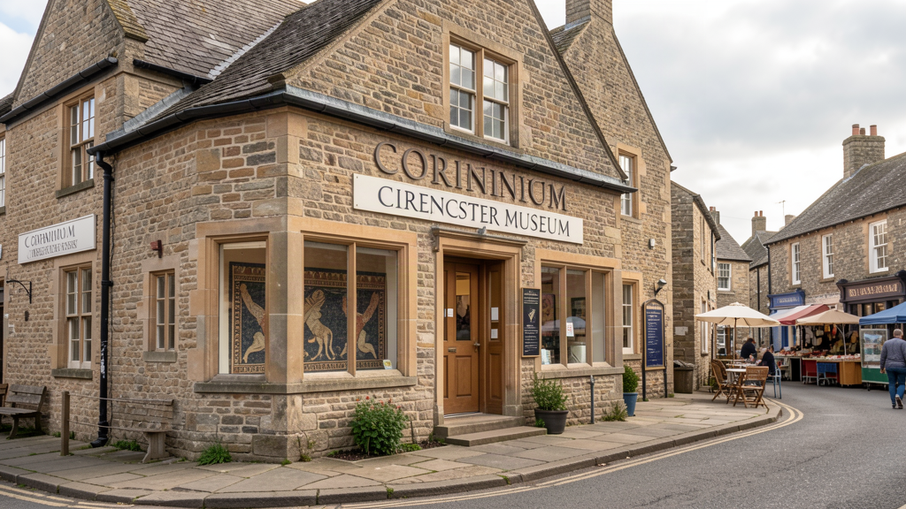 Corinium Museum in Cirencester with Roman mosaic exhibits