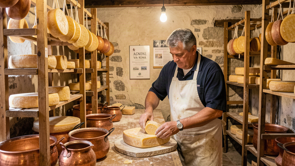 Dairy workshop hanging room for caciocavallo in Agnone