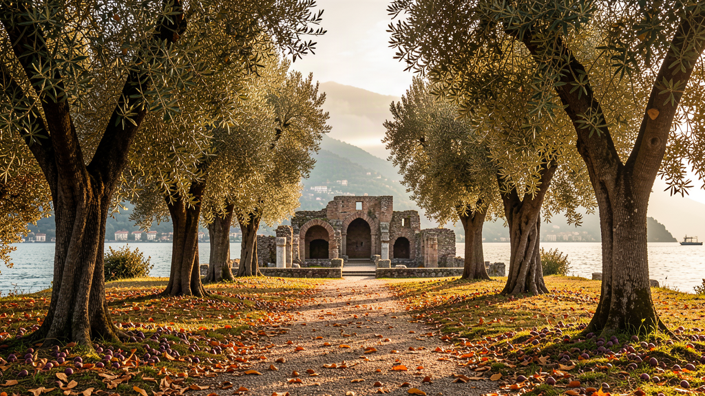 Olive grove path to Grotte di Catullo ruins