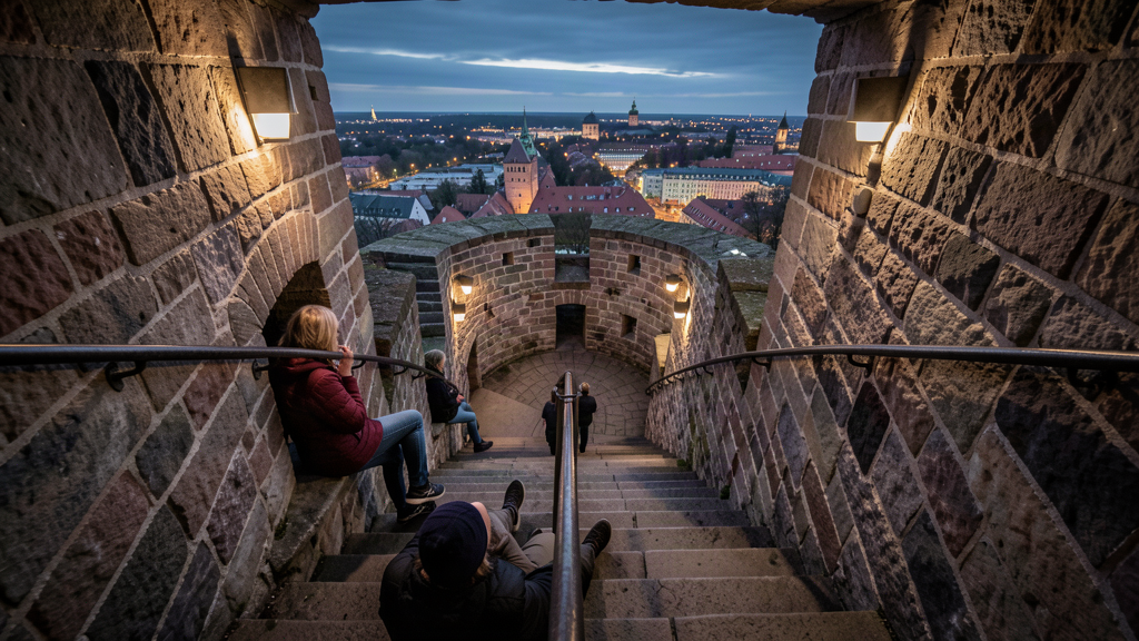 Casemate chill at Sparrenburg after 121 steps in Bielefeld