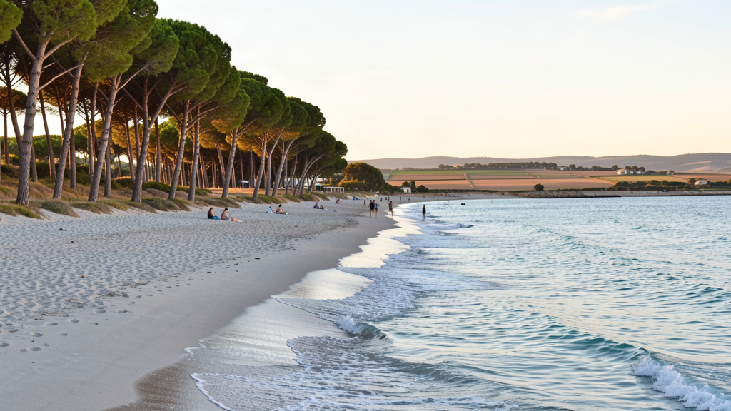 Do: Pine-backed beach at Marina di Arborea