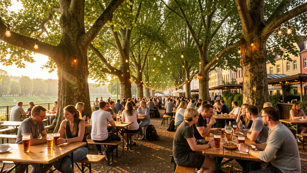 Chestnut shade and tables at Prater Garten in Prenzlauer Berg