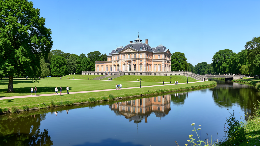 Schlossinsel palace lawns meeting the Dahme in Köpenick