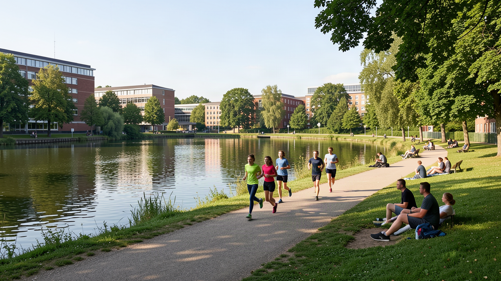 Unisee lake shore path in Horn-Lehe