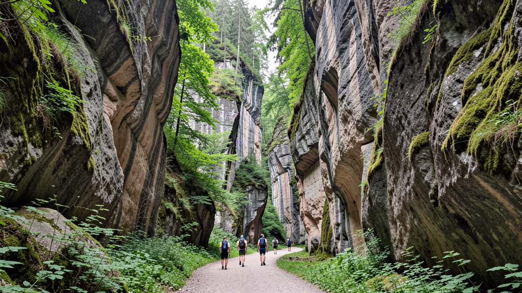 Drachenschlucht sandstone gorge path near Eisenach
