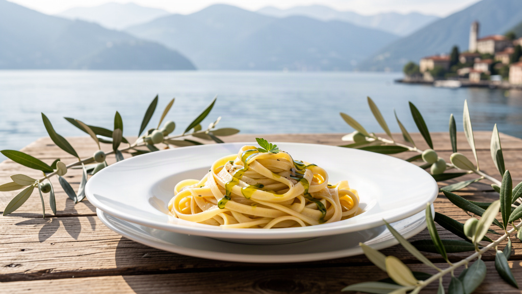 Fresh pasta with local olive oil at Antica Contrada