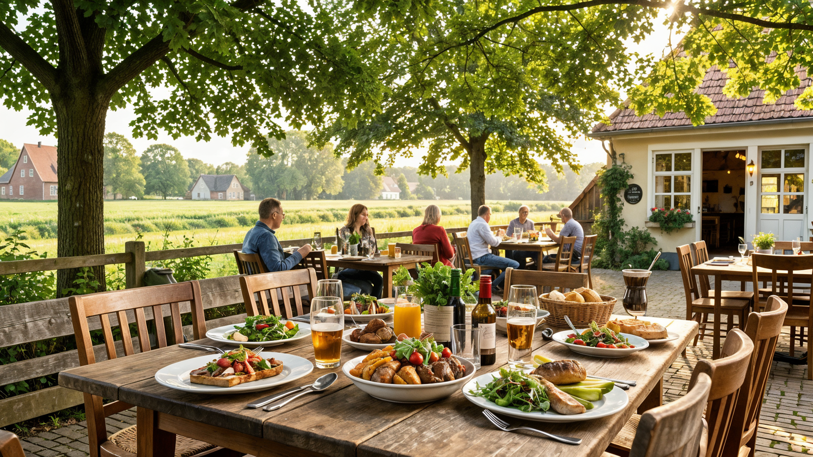 Outdoor dining at local Oberneuland restaurant