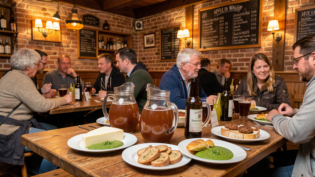 Food: Traditional Apfelwein scene at Apfelwein Wagner, Schweizer Straße 71, Frankfurt am Main
