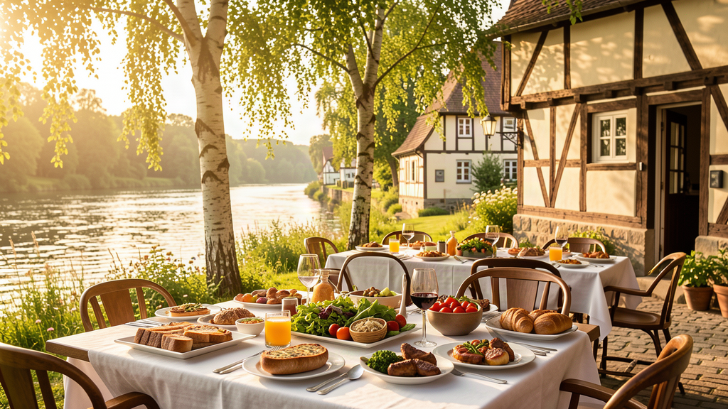 Food along Aller in Celle with Hoppener beams