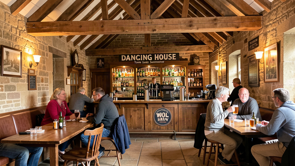Dancing Man Brewery inside the Wool House on Town Quay, Southampton