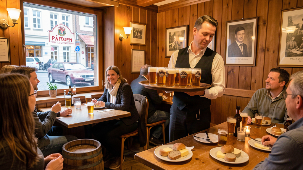 Päffgen Kölsch poured in a Stange on Friesenstraße in Köln