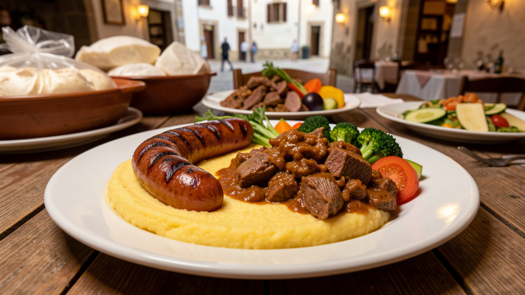 Food: Creamy polenta with sausage at the Sagra