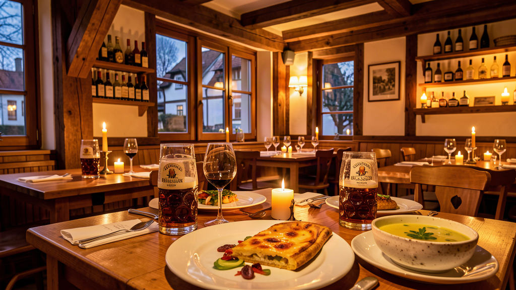 Weinstube Zur Sonne interior with local wine and regional dishes in Bingen am Rhein