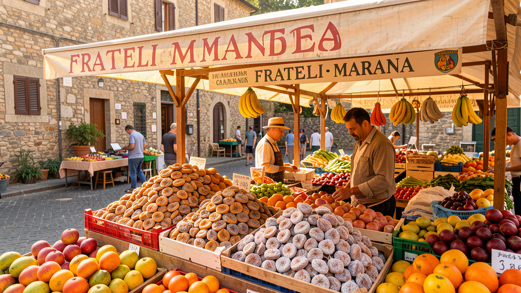 Hero: Sun-whitened figs market stall at Fratelli Marano in Amantea