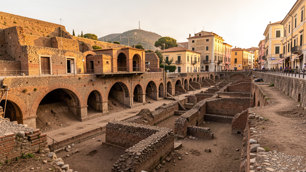 Fornici ancient boat houses under Corso Resina in Herculaneum