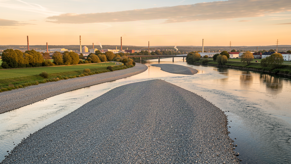 Prims gravel bars at the Saar mouth in Dillingen