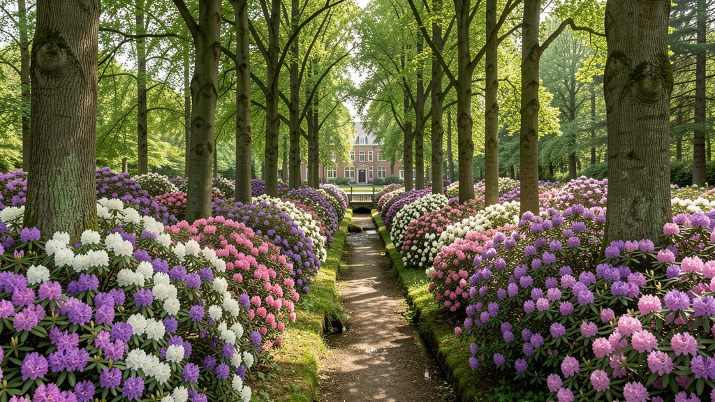 Rhododendron forest off Marcusallee in Horn-Lehe