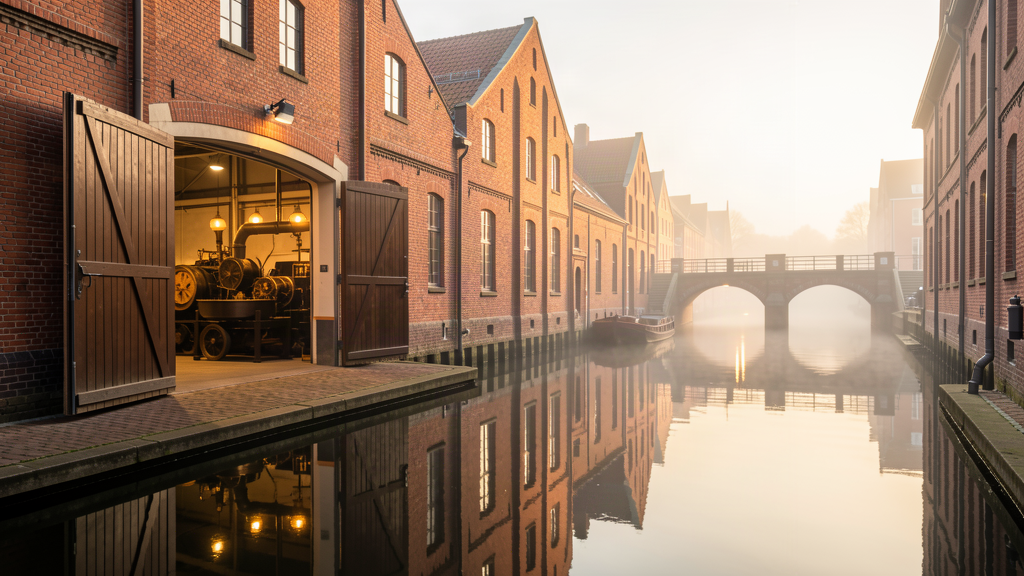 Roastery doors on Kehrwieder over the fleets in Speicherstadt