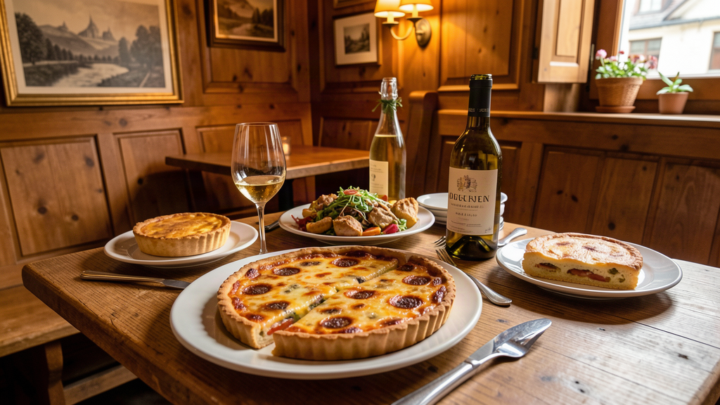 Tarte flambée table in Mulhouse