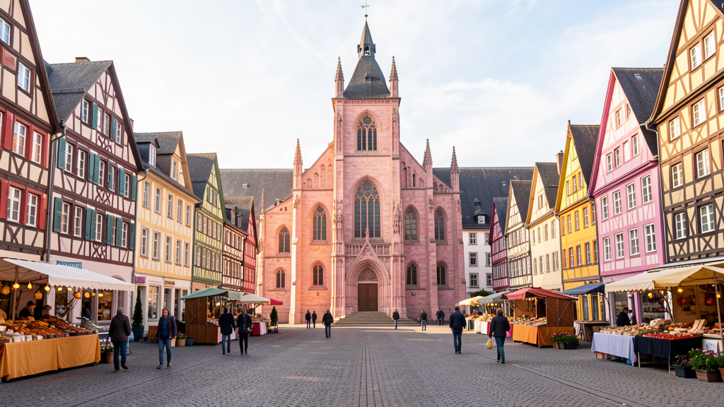 Place de la Réunion and Temple Saint-Étienne in Mulhouse