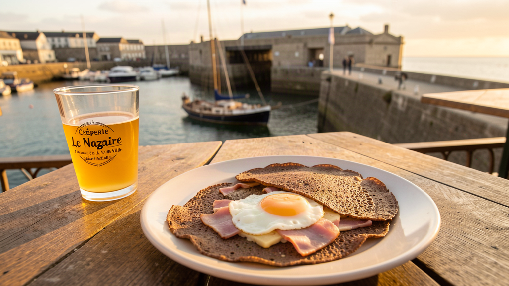 Buckwheat galettes at Crêperie Le Nazaire in Saint-Nazaire