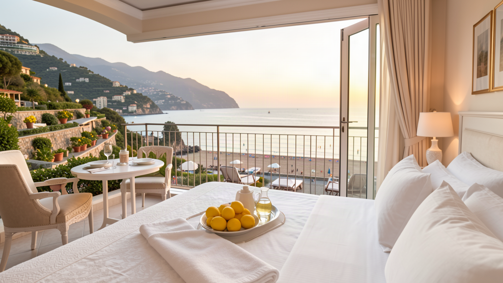 Hotel La Spiaggia sea-view room with lemon terraces and sea