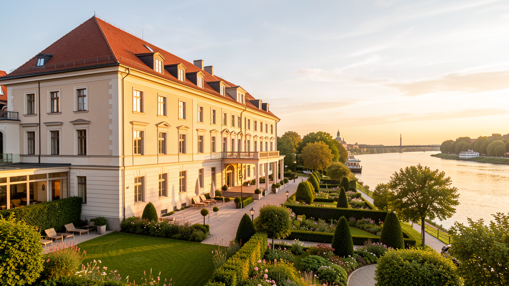 Dorint Parkhotel Meißen exterior with Elbe view