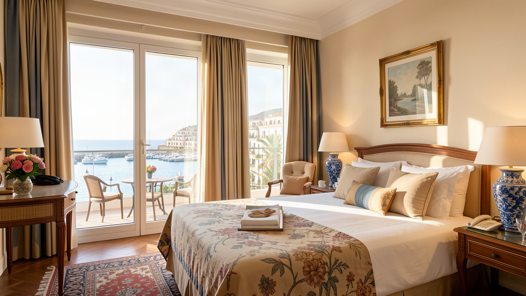 Hotel Miramare room overlooking the port in Cagliari
