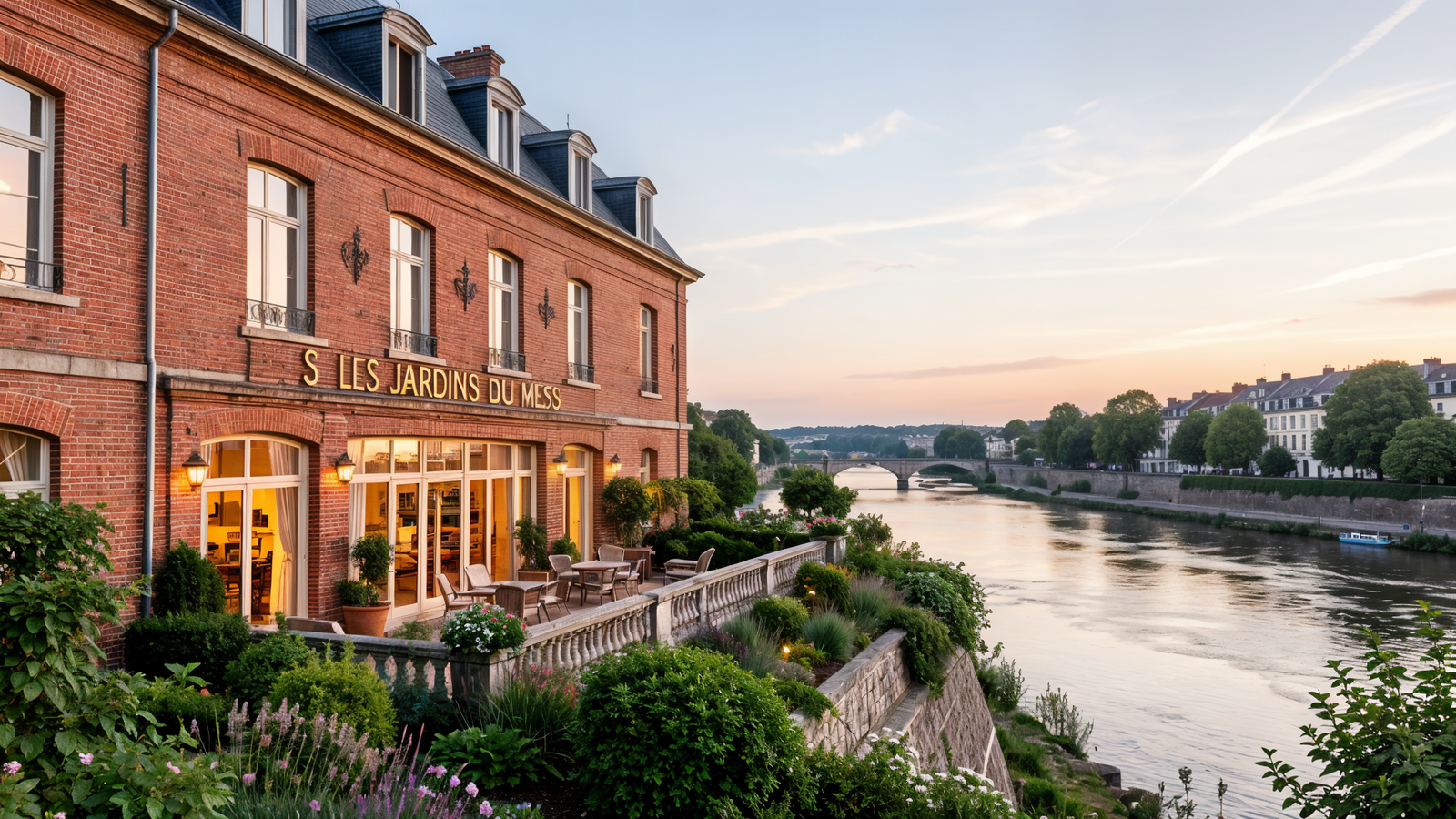 Les Jardins du Mess hotel on Quai de la République facing the Meuse in Verdun
