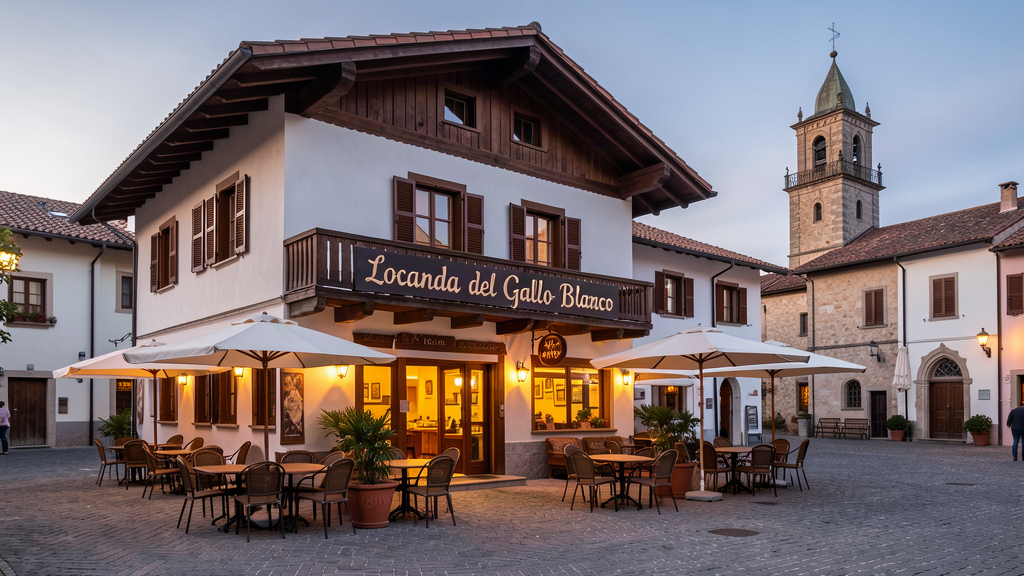 Stay: Locanda del Gallo Bianco inn on the piazza