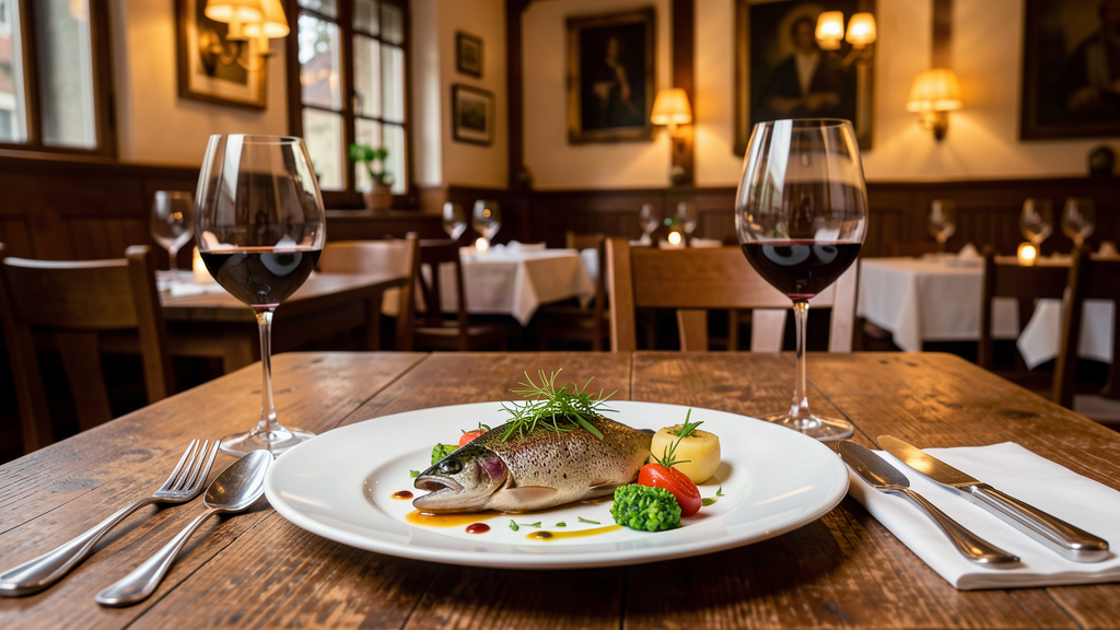 Zur Forelle restaurant beside the Blau on Fischergasse in Ulm
