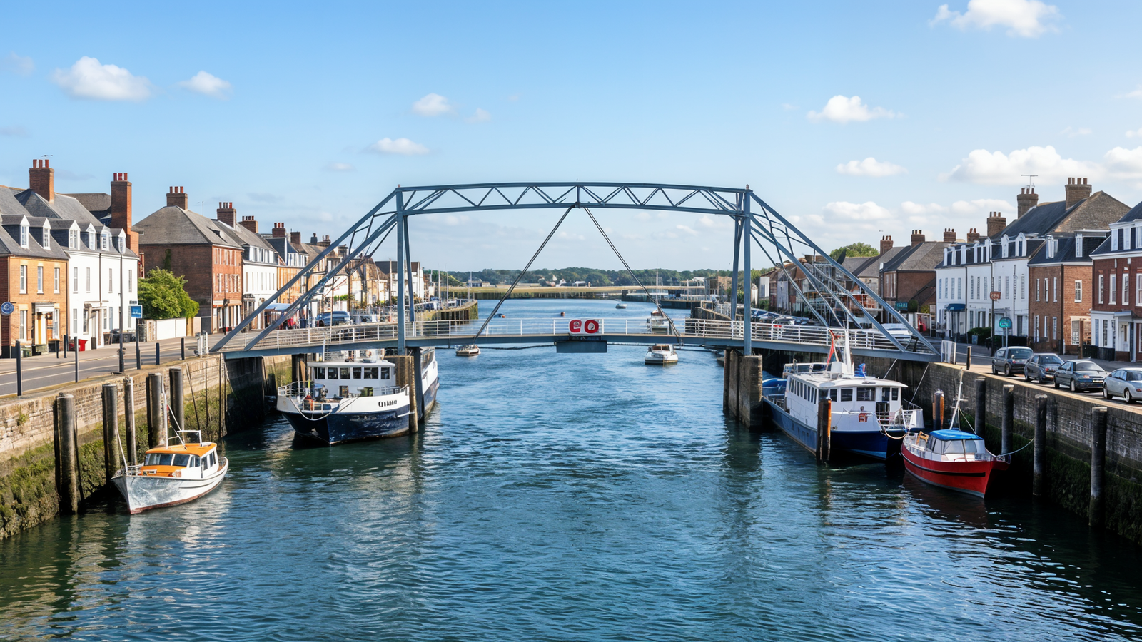 Floating Bridge ferry crossing the River Medina between Cowes and East Cowes