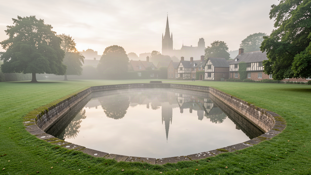 Castle Pool moat remnant under Castle Green in Hereford