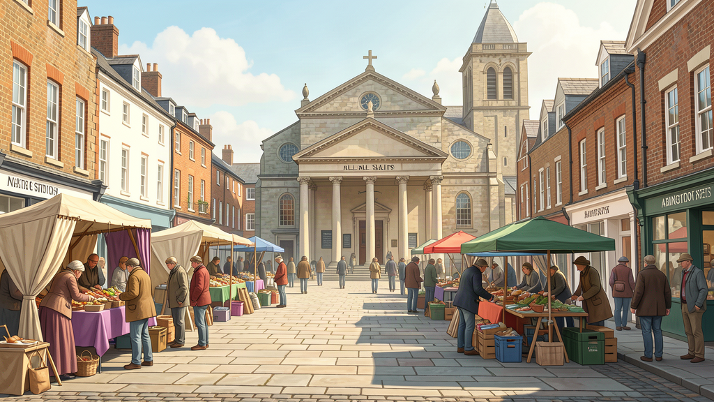 Market Square under All Saints portico