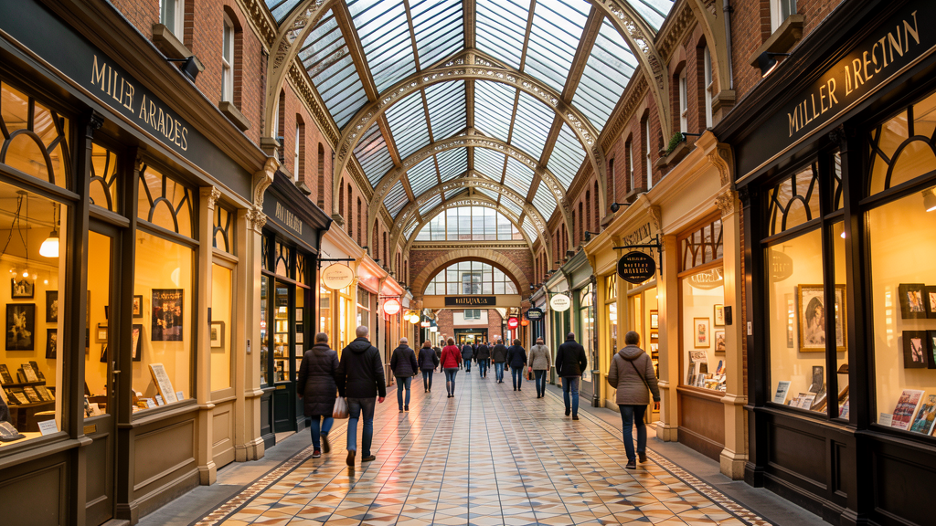 Miller Arcade Victorian glass-roofed passage interior