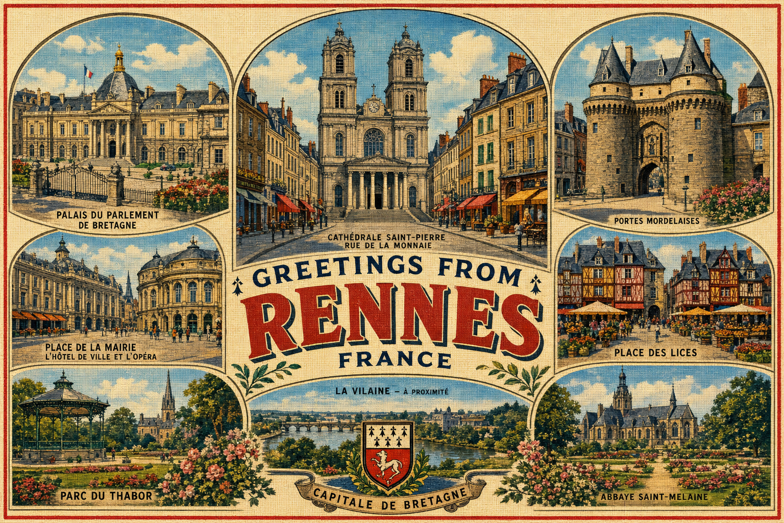 rennes-France-postcard - The Travel Bloggers