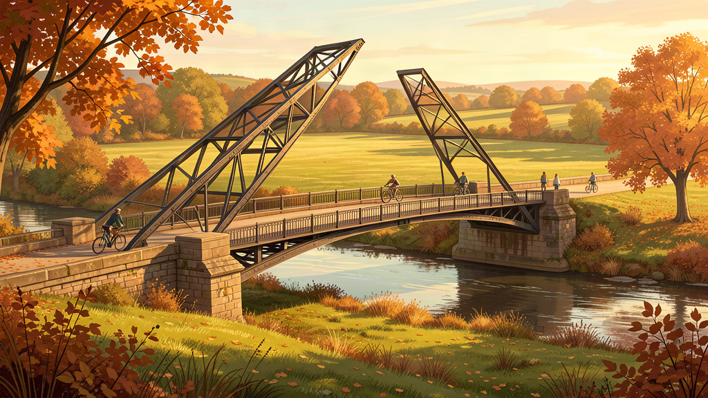 Victoria Bridge iron span toward Bishop's Meadow in Hereford